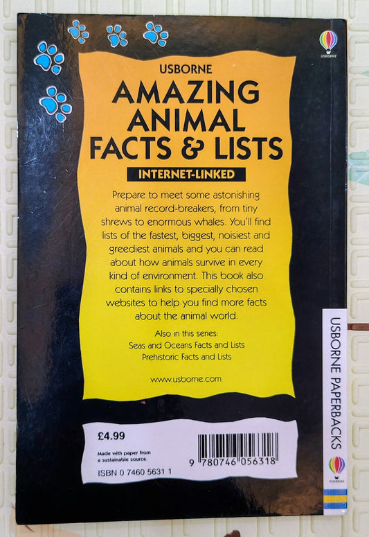 Amazing Animal Facts & Lists by Usborne