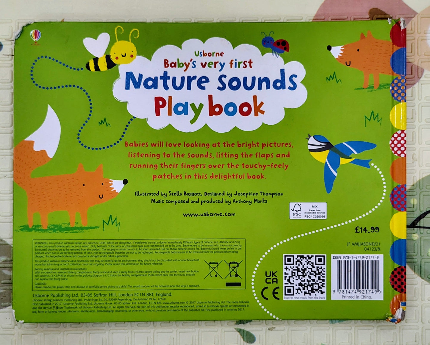 Baby's Very First Nature Sounds Play Book by Usborne | Lift the Flap, Touch and feel , Trail , Sound book
