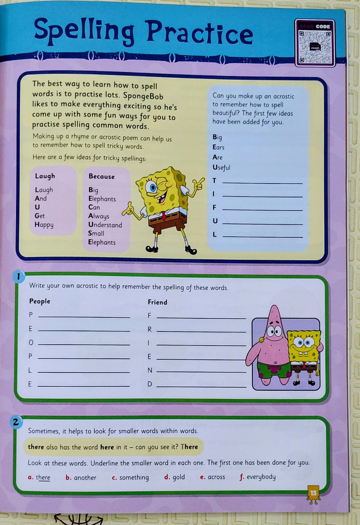 SpongeBob SquarePants English by Nickelodeon | Workbook for 5-7 years