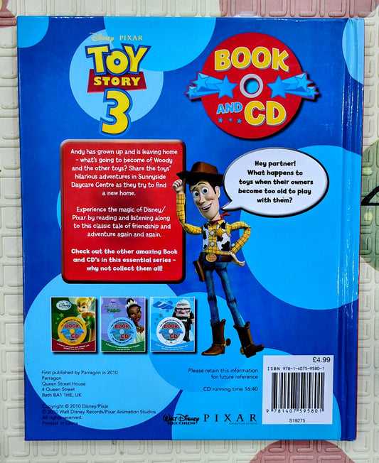 Toy Story 3 Book and CD by Disney Pixar