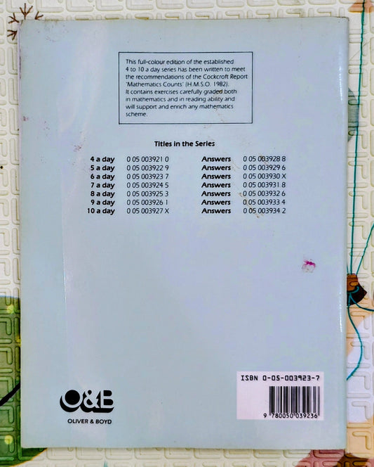 Six a day by A.L. Griffiths | Oliver & Boyd | Maths Activity book