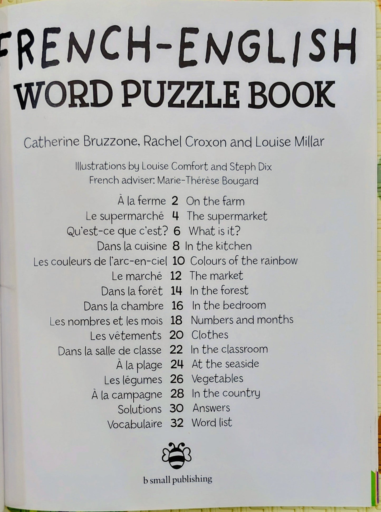 French-English Word Puzzle Book | 14 fun French and English game