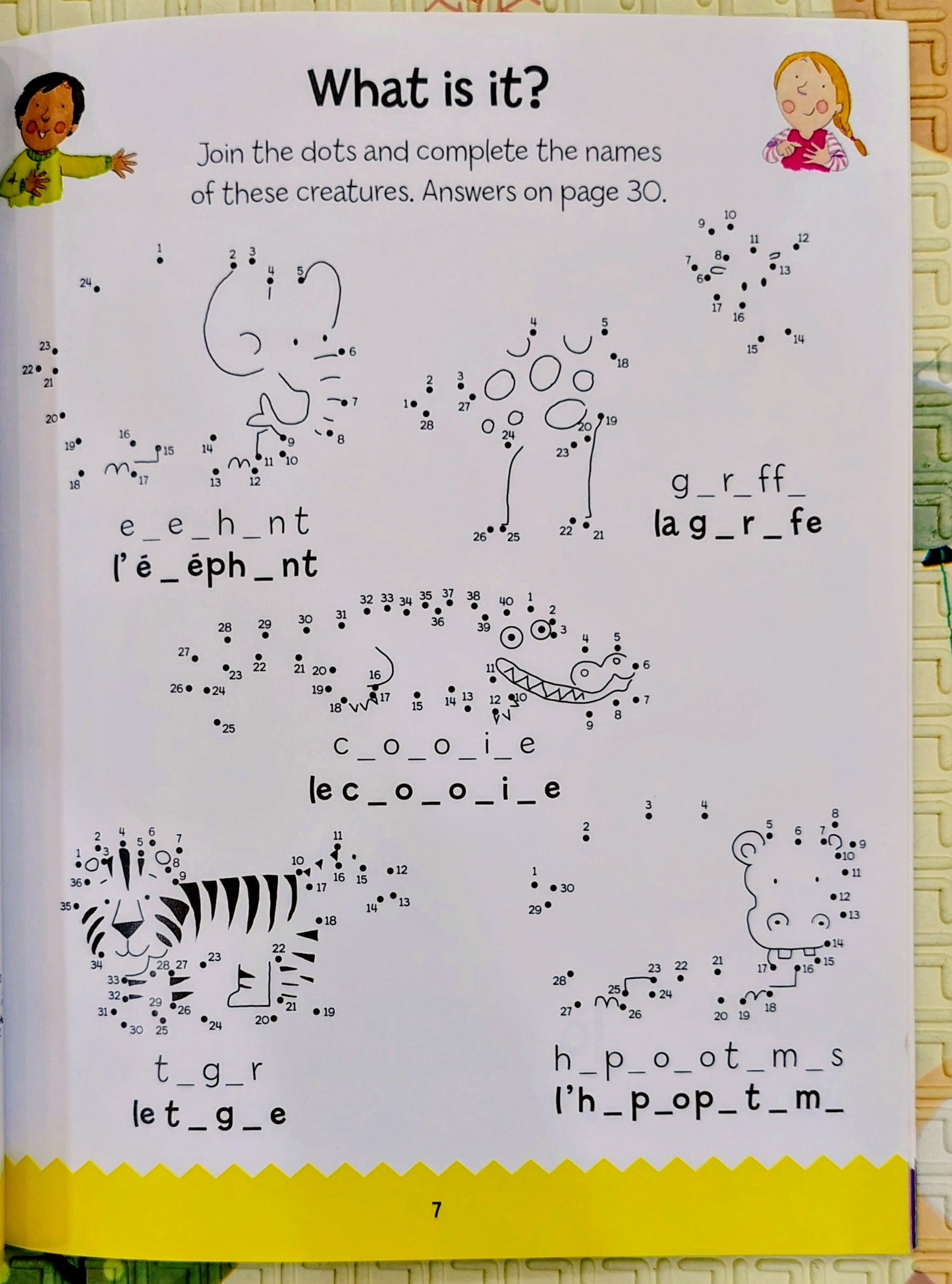 French-English Word Puzzle Book | 14 fun French and English game