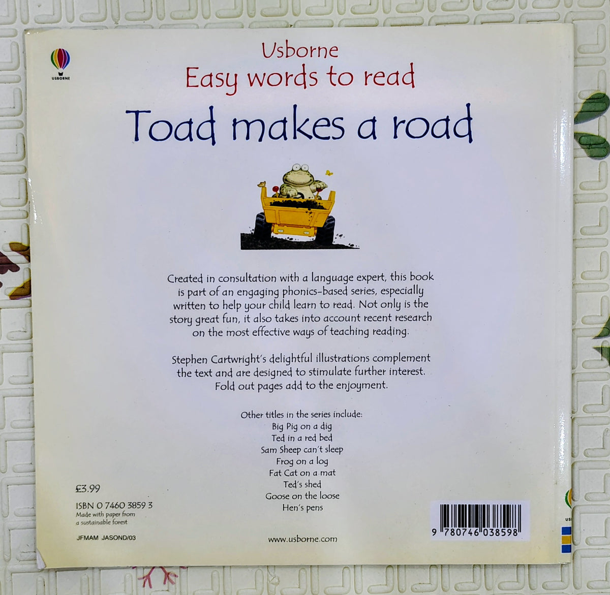 Toad Makes a Road by Phil Roxbee Cox | Usborne Phonics Reader