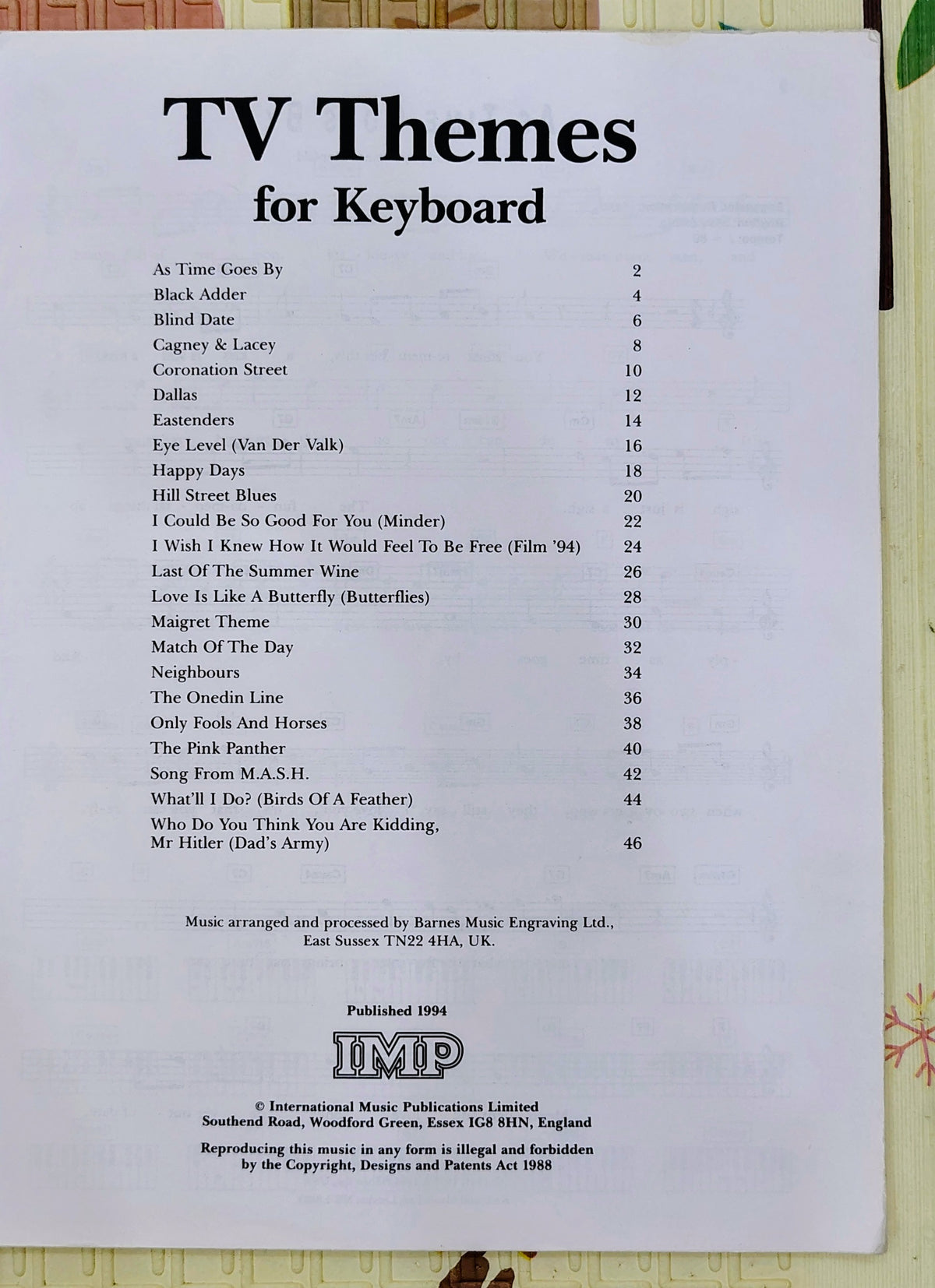 TV Themes for Keyboard | The Easy Keyboard Library