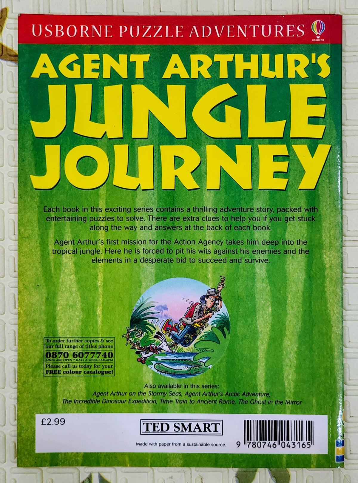 Agent Arthur's Jungle Journey by Martin Oliver | Usborne Puzzle Adventures