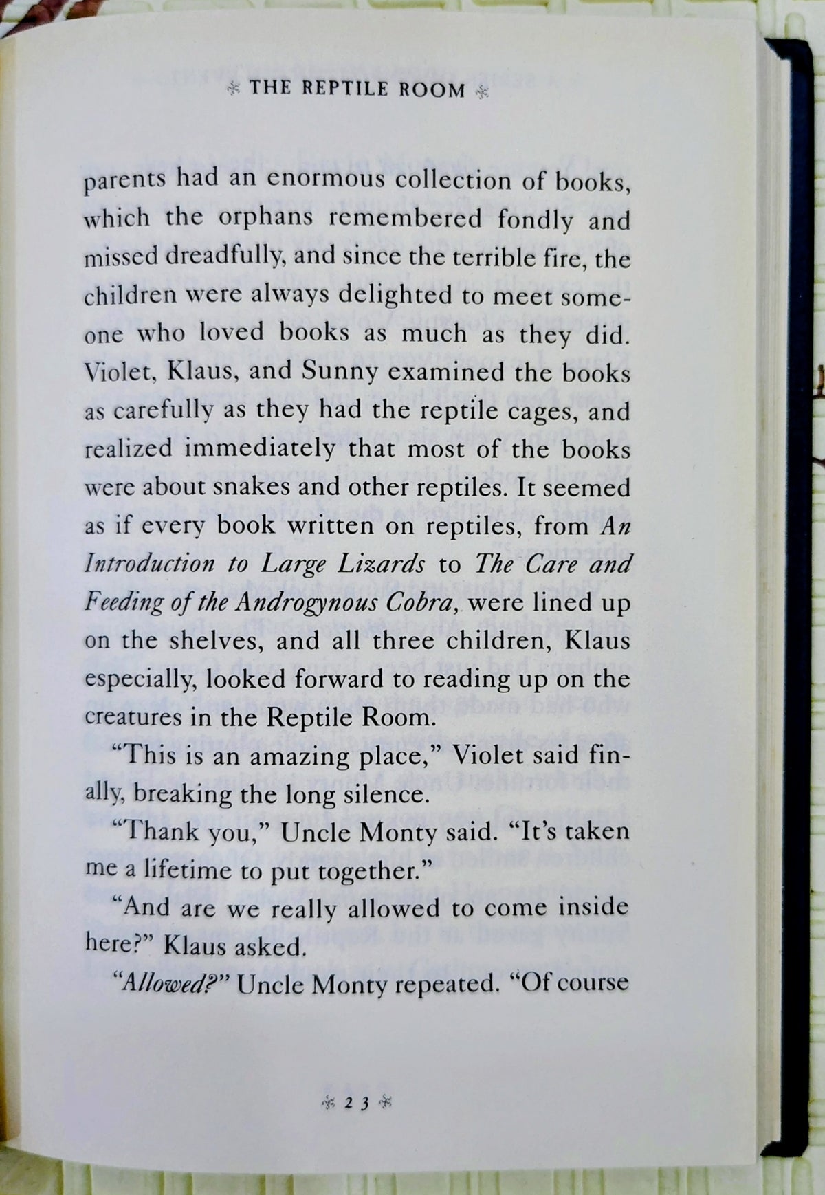 The Reptile Room A Series of Unfortunate Events, Book 2 by Lemony Snicket