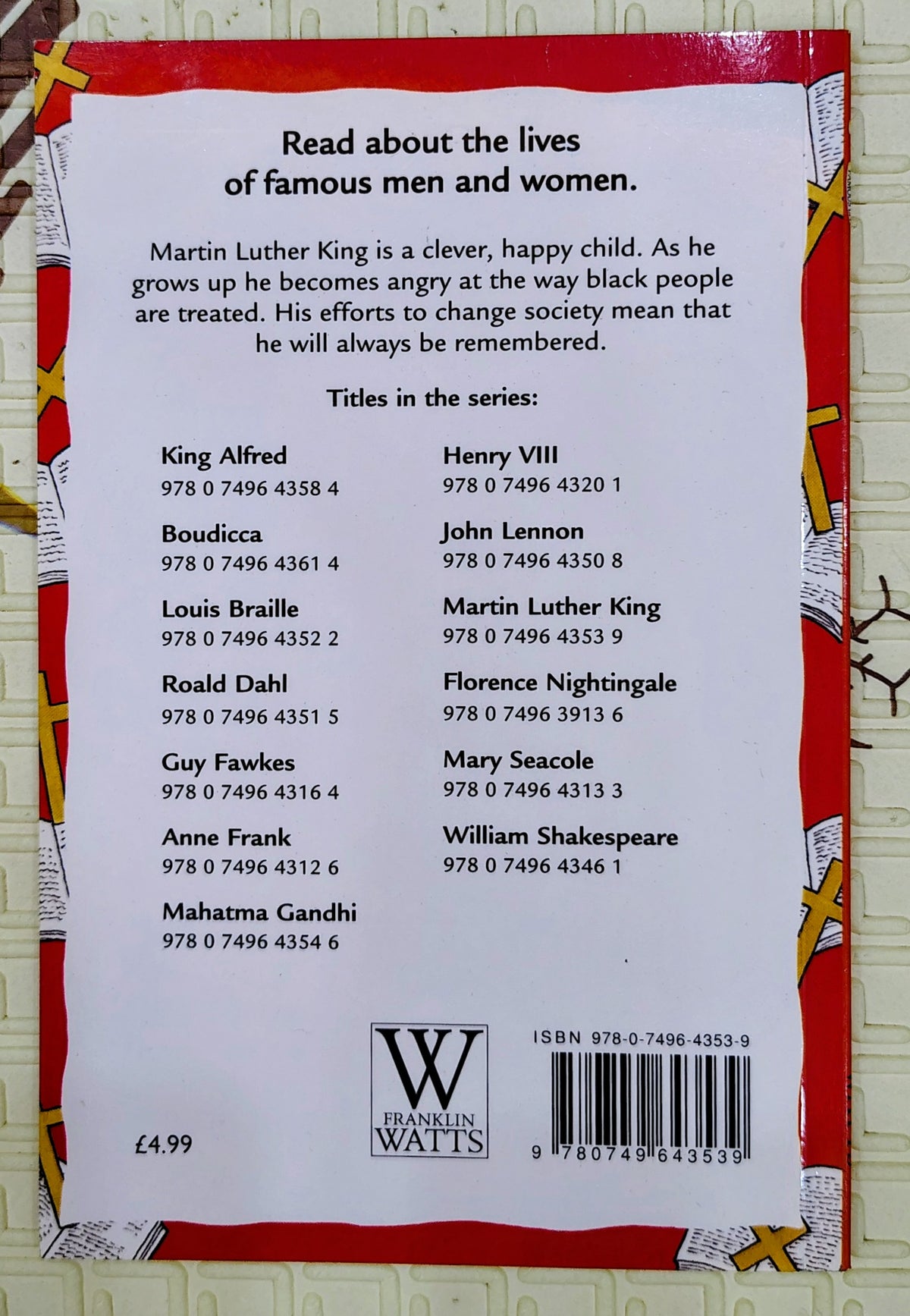 Martin Luther King (Famous Lives) | Franklin Watts| Biography