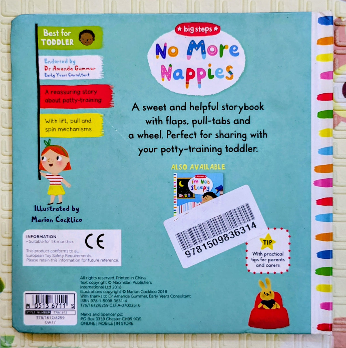 Big Steps: No More Nappies by Marion Cocklico | Potty Training Book with Flaps, Wheels