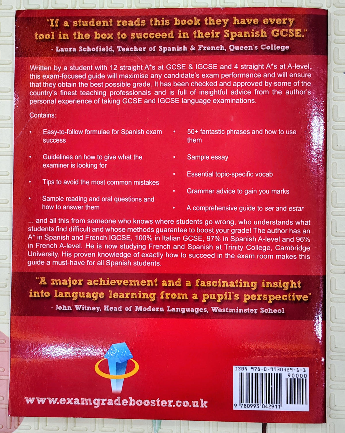Exam Grade Booster GCSE Spanish by Liam Porritt | Study Guide