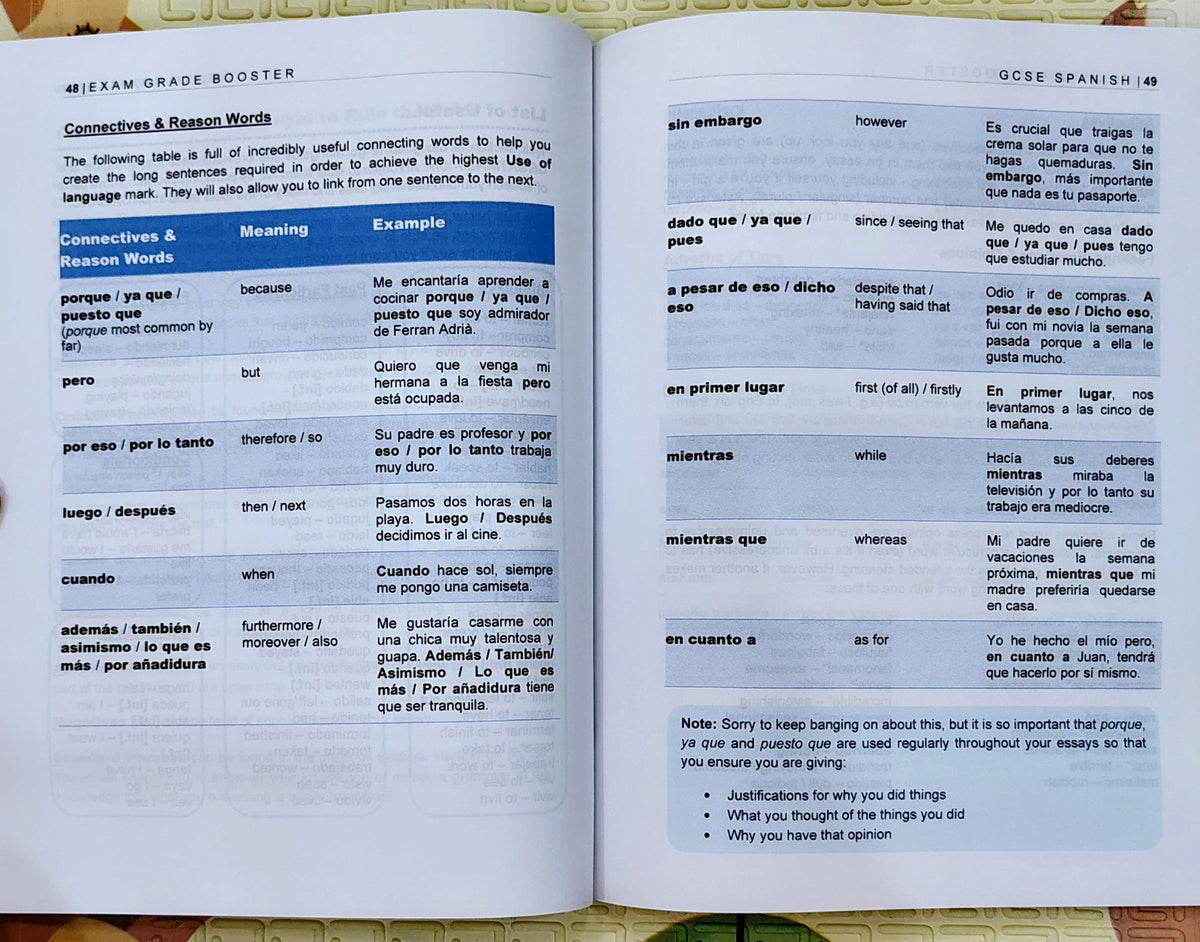 Exam Grade Booster GCSE Spanish by Liam Porritt | Study Guide