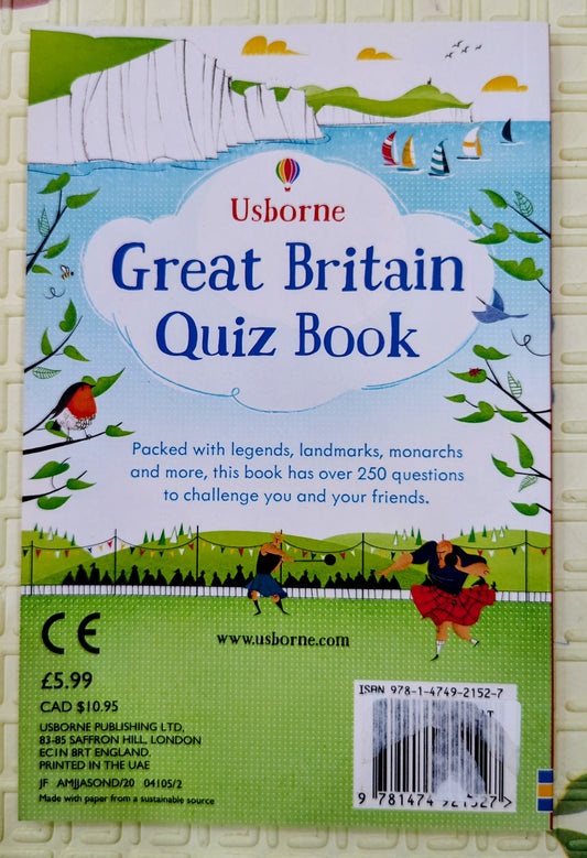 Great Britain Quiz Book by Usborne | Activity Books