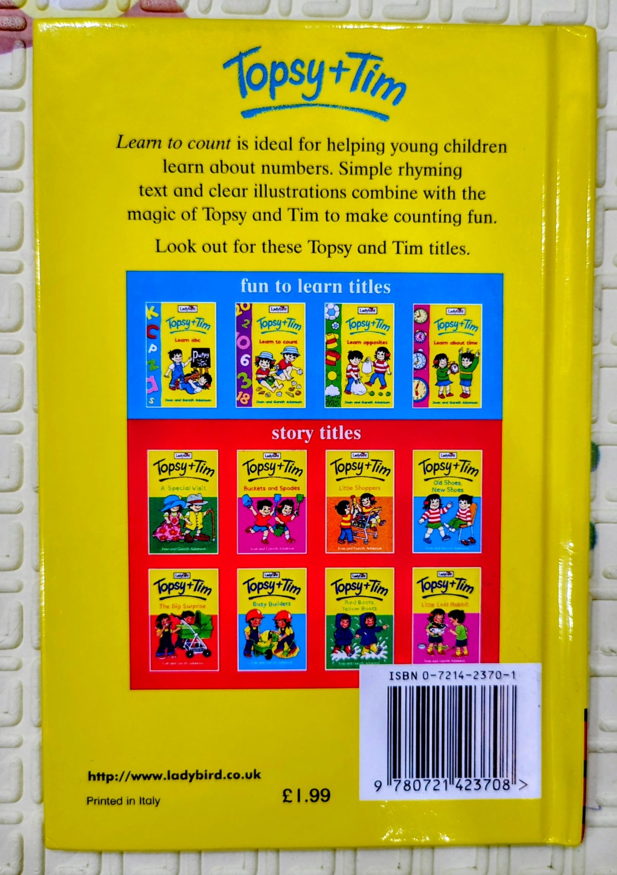 Topsy + Tim Learn to Count by Jean and Gareth Adamson | Ladybird