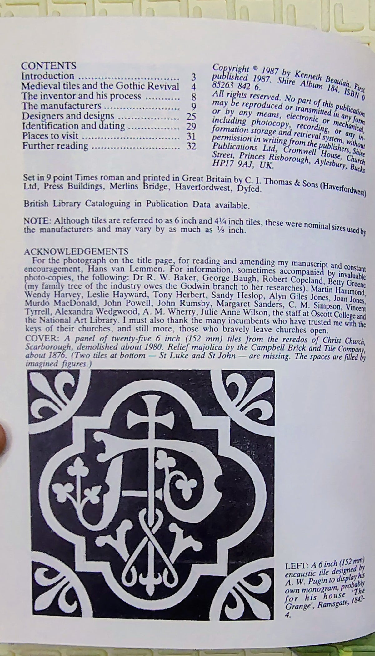 Church Tiles of the Nineteenth Century by Kenneth Beulah | Shire | History