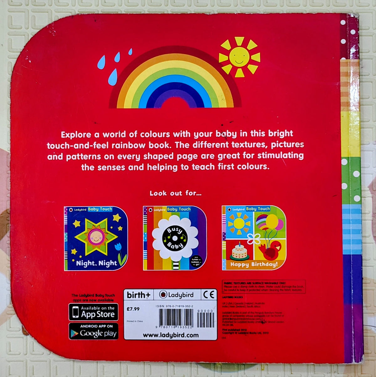 Baby Touch: Rainbow by Ladybird | Touch and Feel Colour Book
