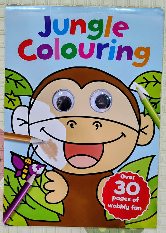 Jungle Colouring | 30 pages of colouring with Wobbly eyes | IglooBooks