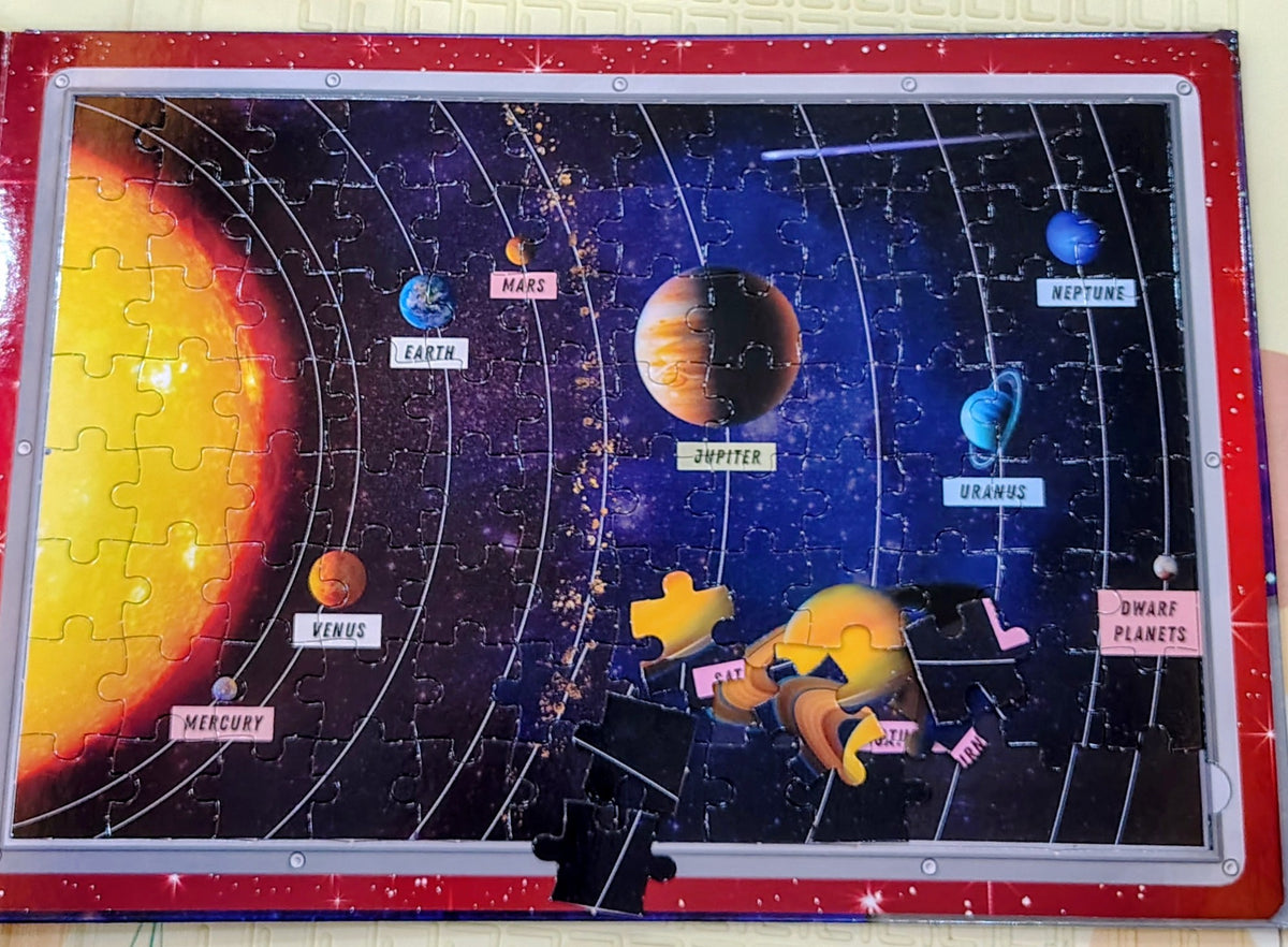 Inside Our Solar System Jigsaw Book | Four 96 Piece Jigsaw and Facts book