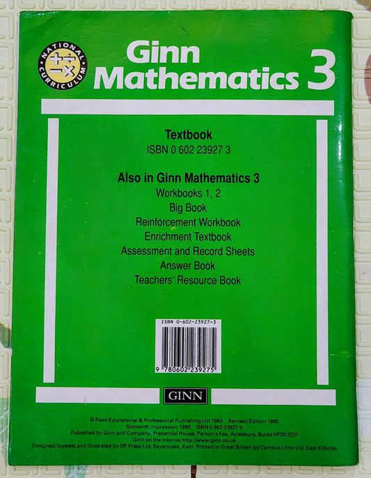 Ginn Mathematics 3 Textbook | Education