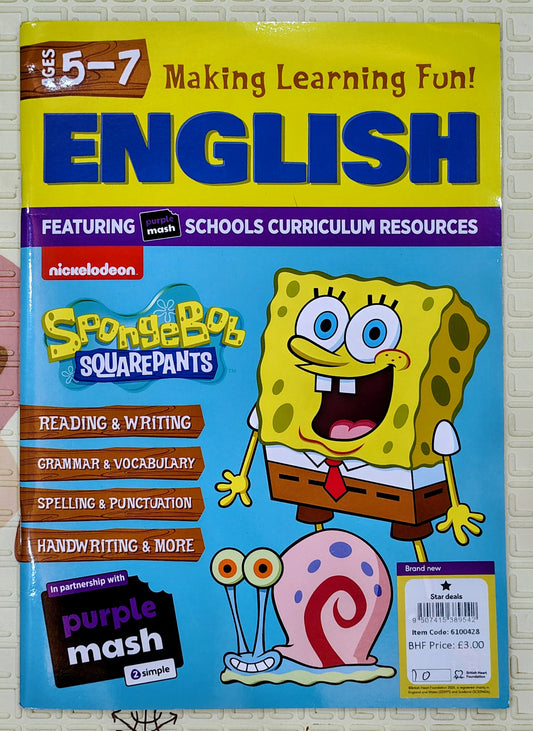 SpongeBob SquarePants English by Nickelodeon | Workbook for 5-7 years