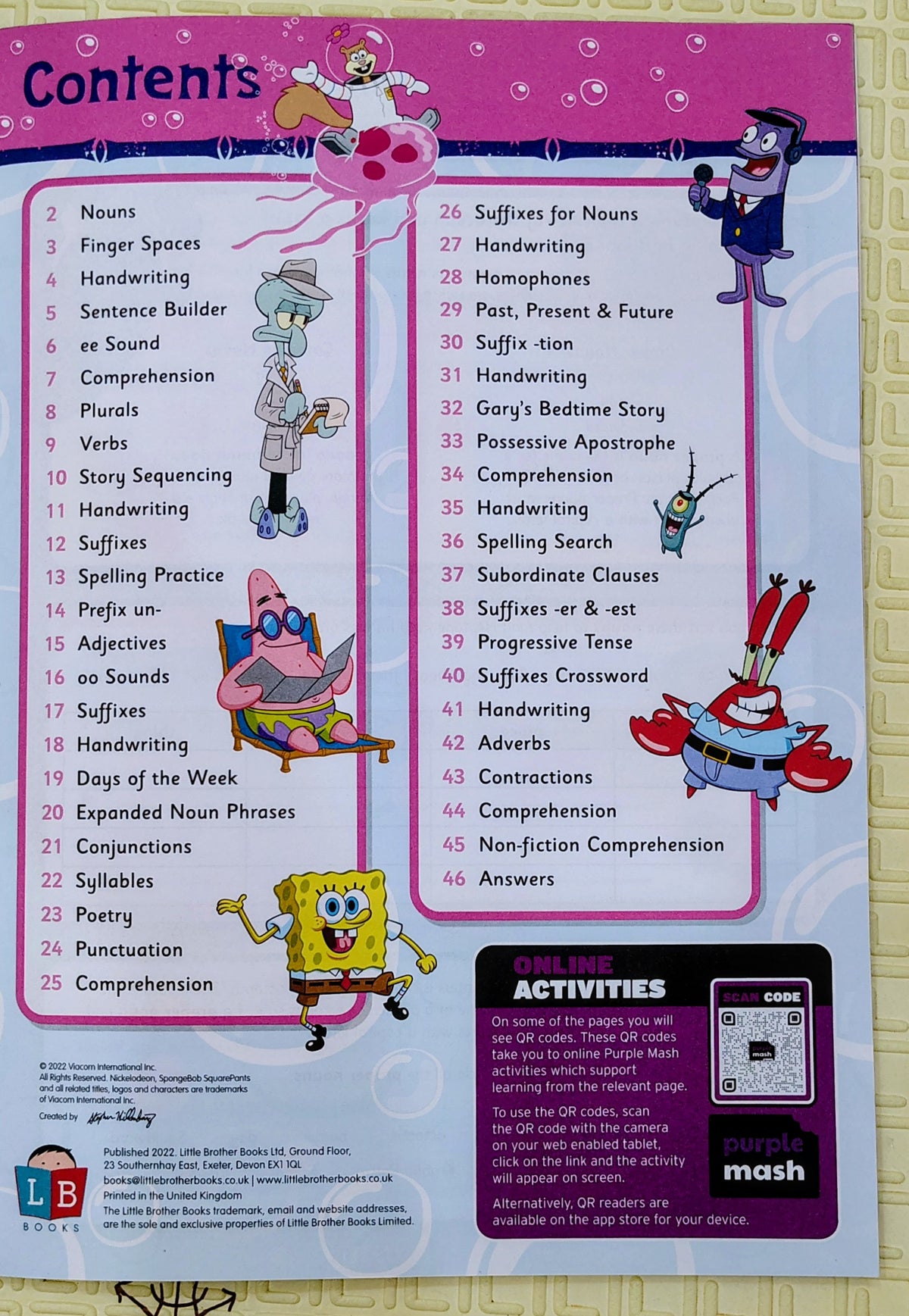SpongeBob SquarePants English by Nickelodeon | Workbook for 5-7 years