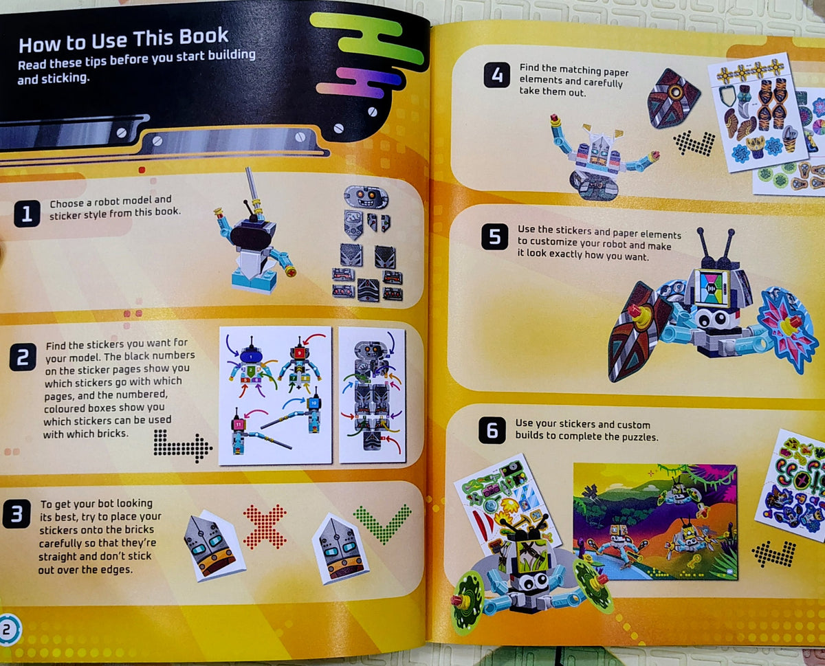 LEGO Build and Stick Robots | Buster Activity Books | Stickers inside